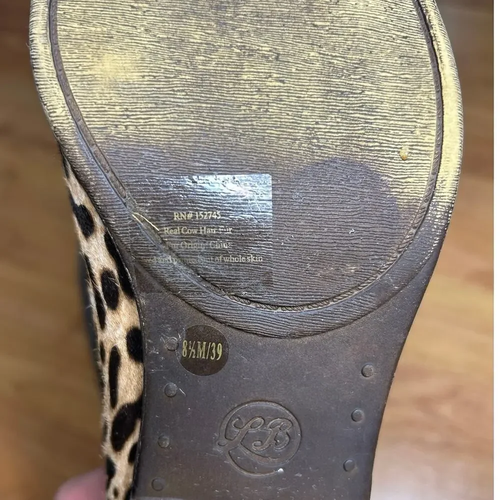 Lucky Brand Basel Double Zipper Ankle Boots Cheetah Leopard Print Leather 8.5